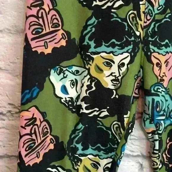 LulaRoe Women's leggings Frankenstein Head Halloween One Size - Picture 2 of 5
